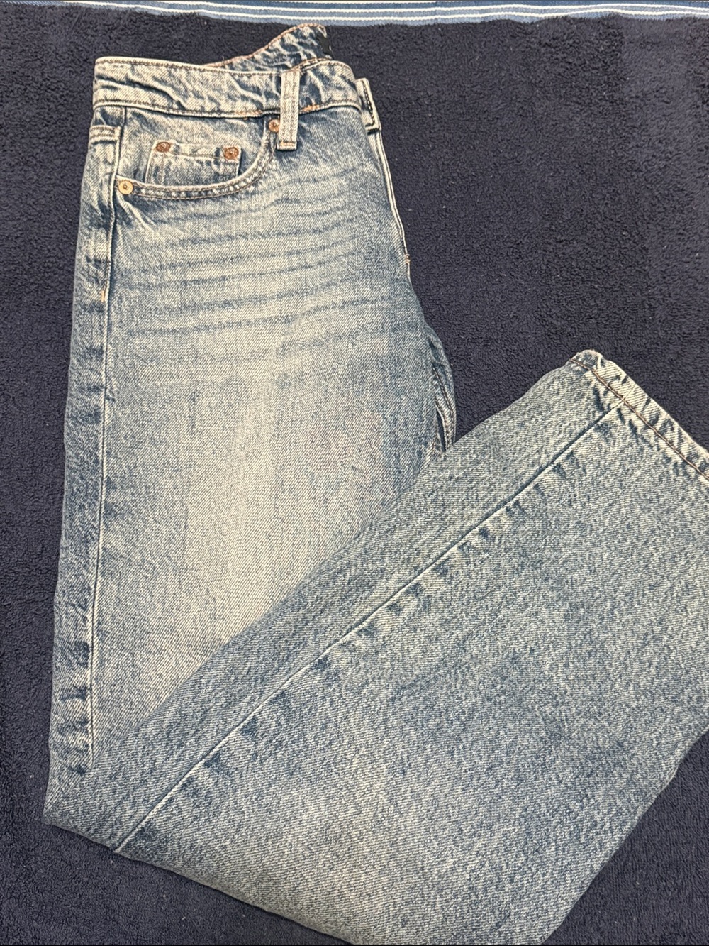 Aeropostale Low Rise Baggy Light Blue Straight Leg Jeans size 00 Short - Picture 15 of 16